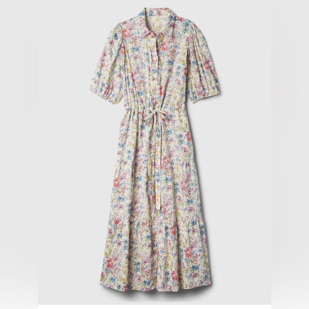 GAP Pink and Green Smocked Tiered Sundress